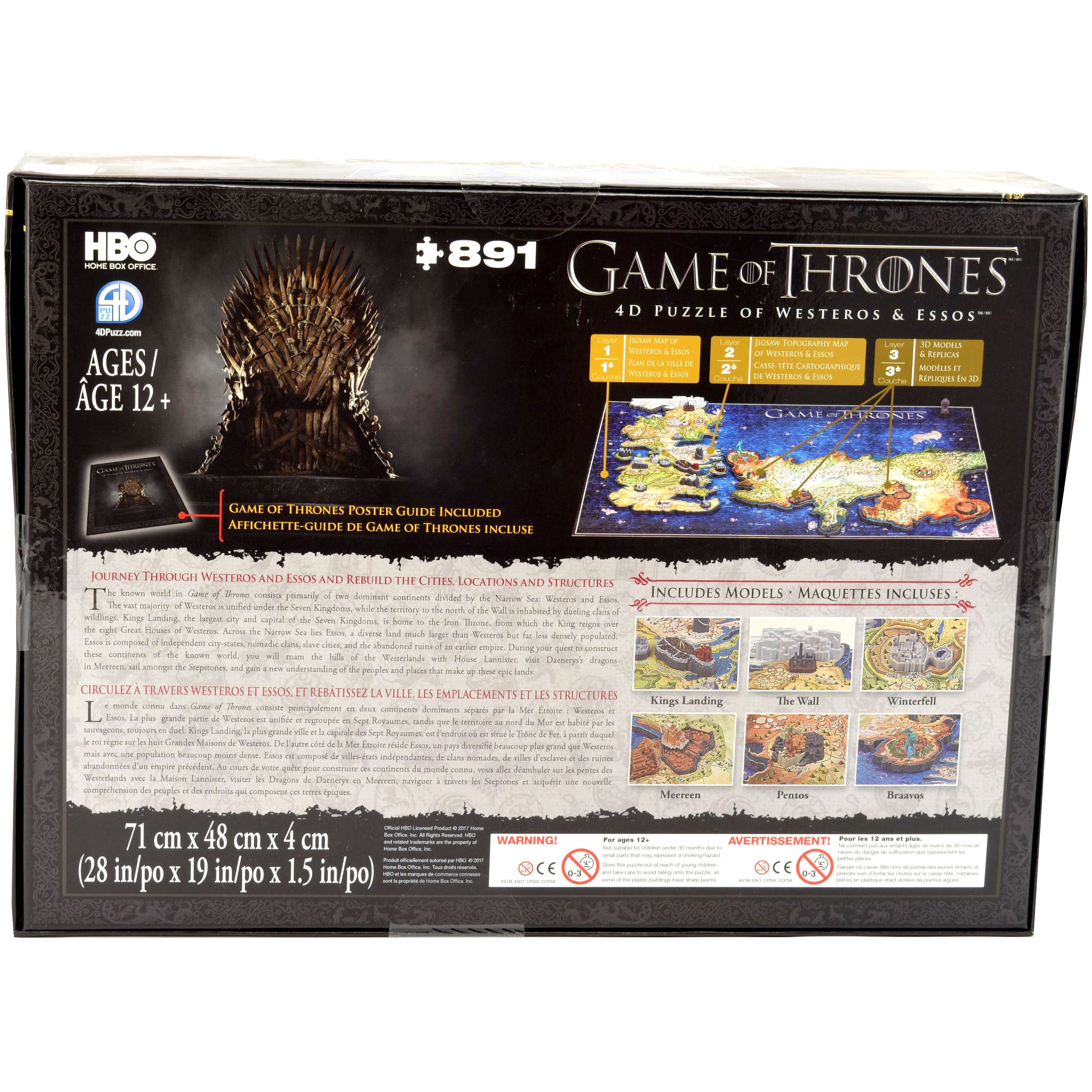 Game of Thrones 4D Map Puzzle back