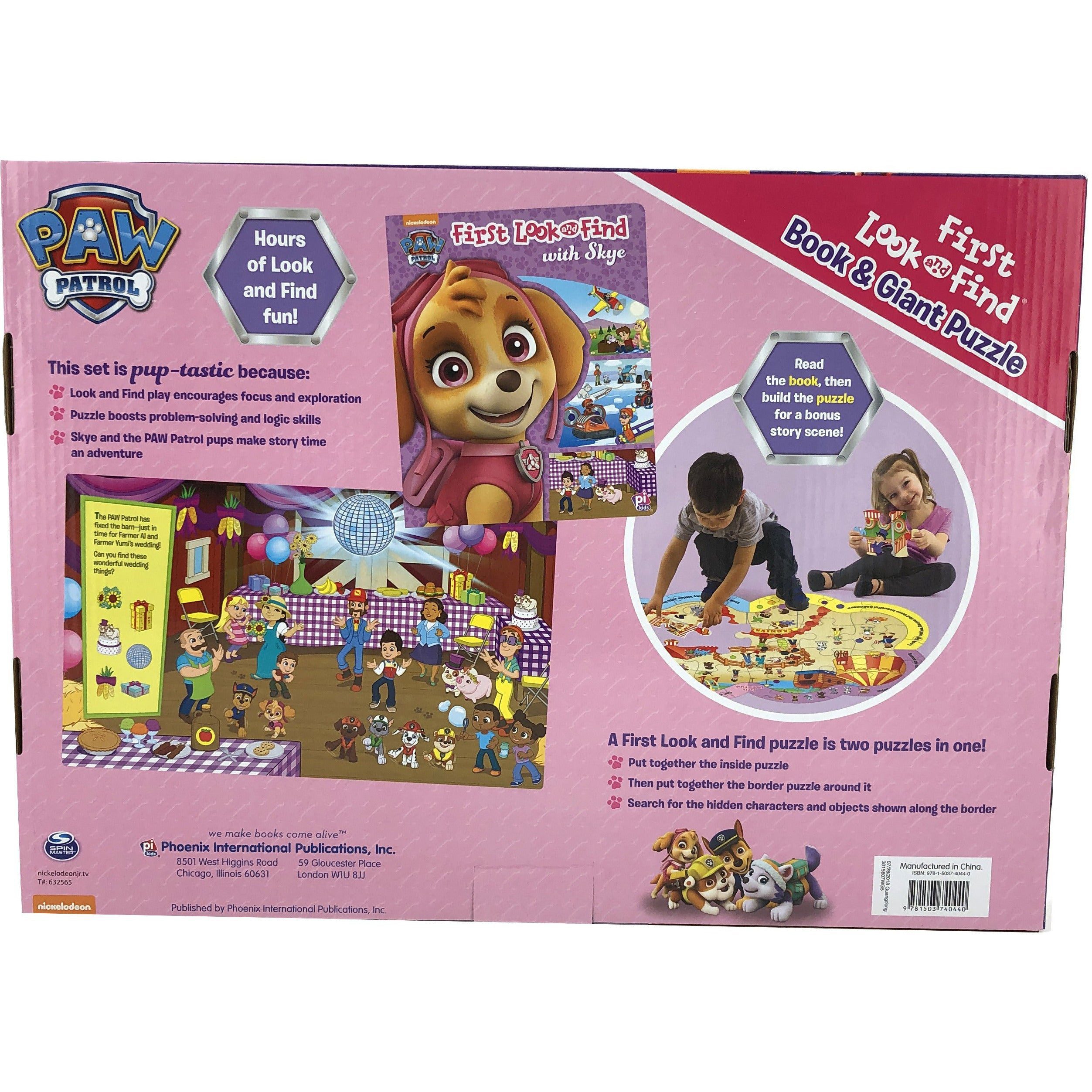 Nickelodeon Paw Patrol with Skye Board Book and Floor Jigsaw Puzzle Play Set / 40 Piece Puzzle / First Look and Find / Toy / Ages 3+