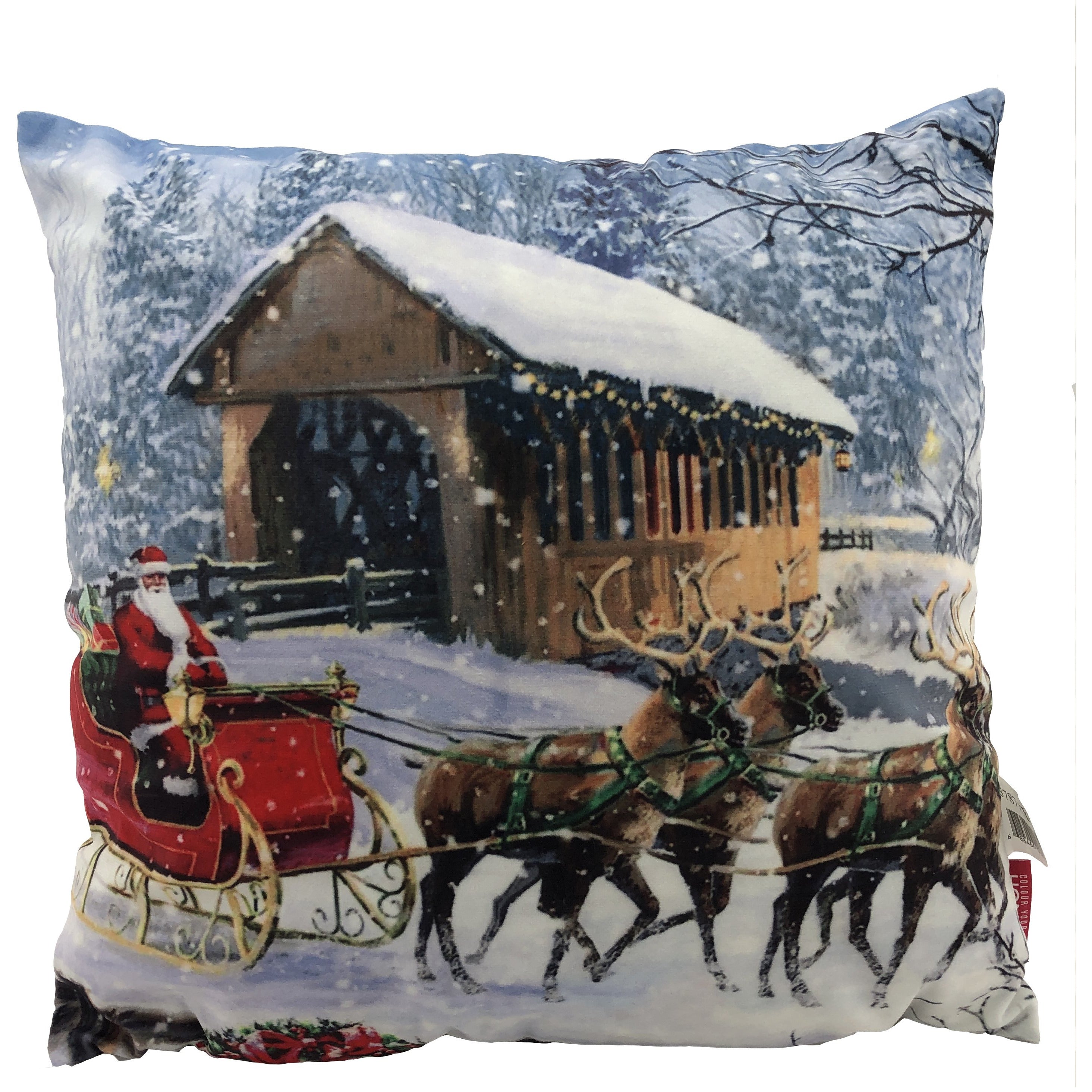 Christmas Light Up Throw Pillow / LED / Couch Pillow / Seasonal Decor / 17”x17” / Muli-Colored