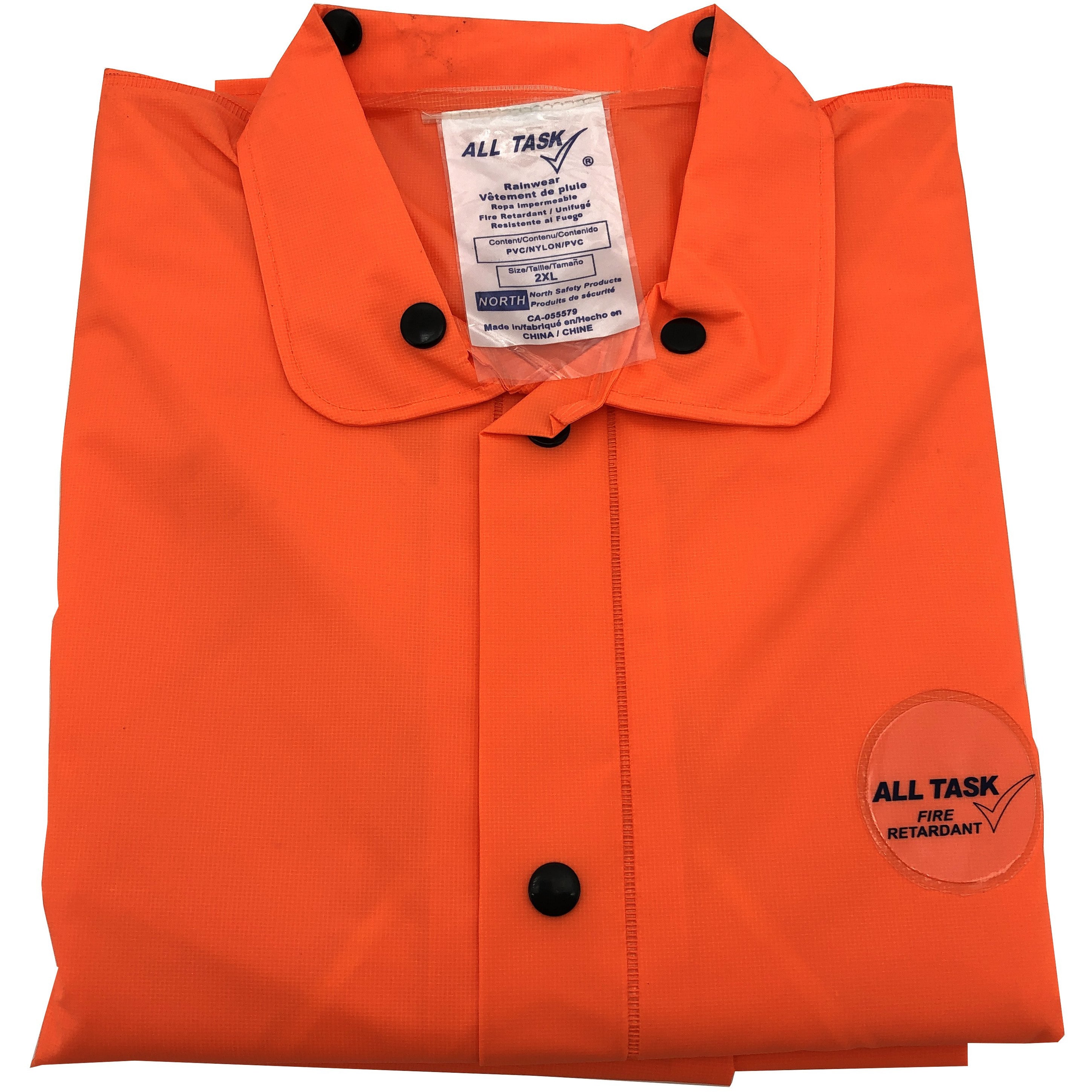 North Rain Coat / HiViz Orange / Traffic Jacket / Fire Retardent / 2