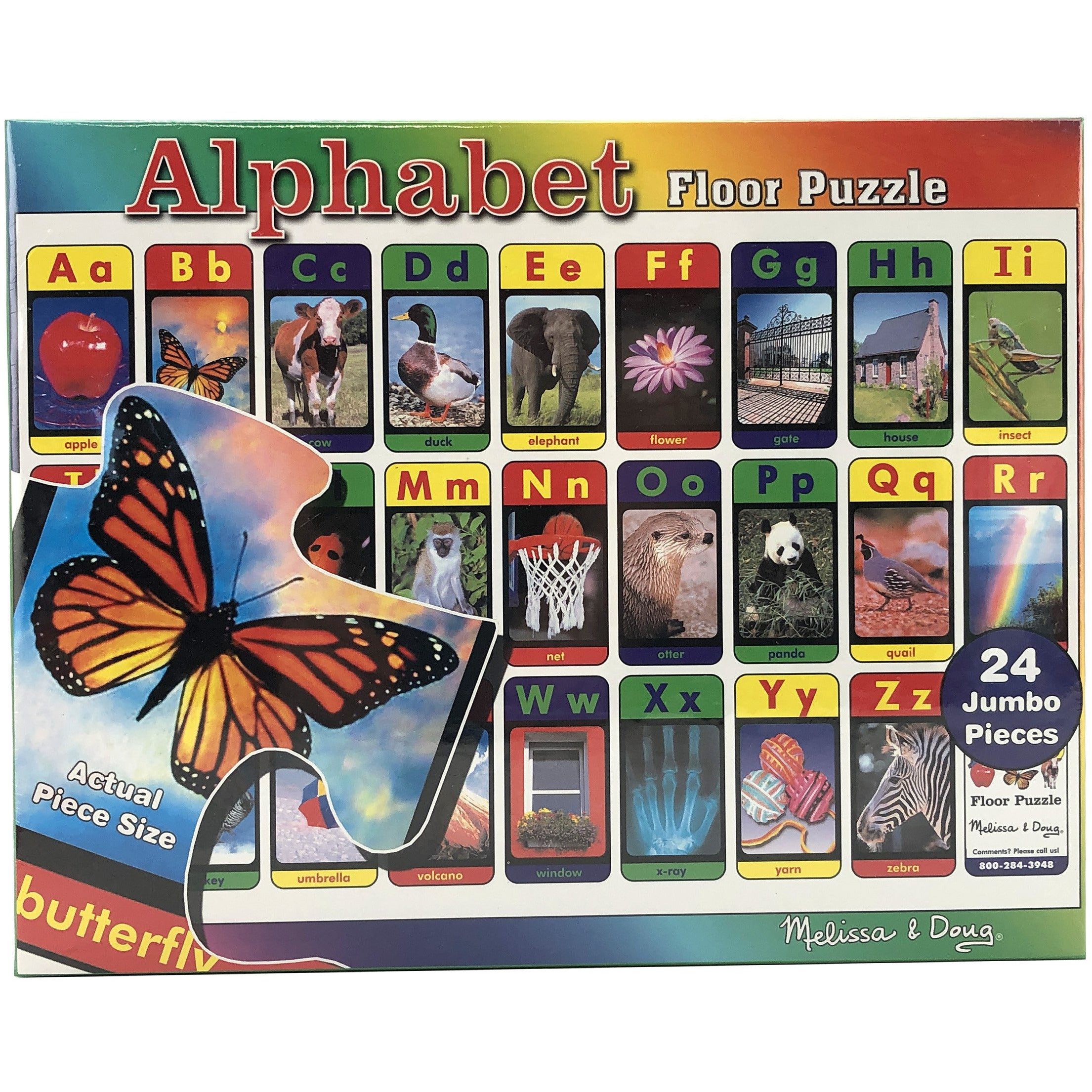 Melissa and Doug 24 piece easy clean floor puzzle with the alphabet