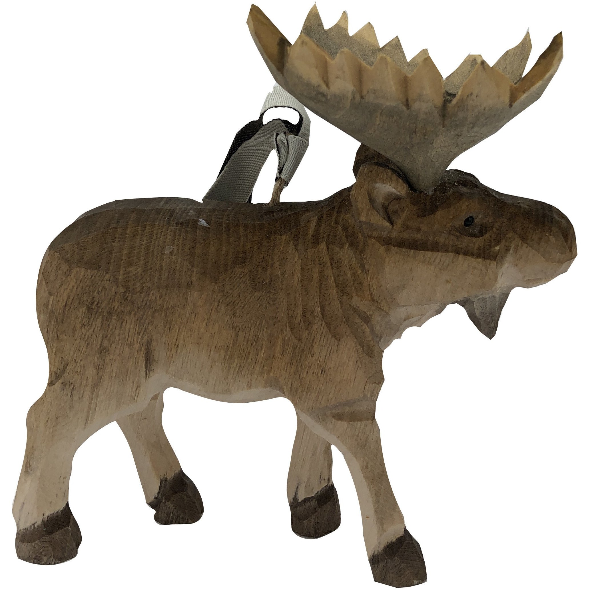 Art Studio Handmade Wood Christmas Ornaments / Wooden / Hand Carved / Assorted Northern Animals / Moose / Elk / Brown Bear / Black Bear