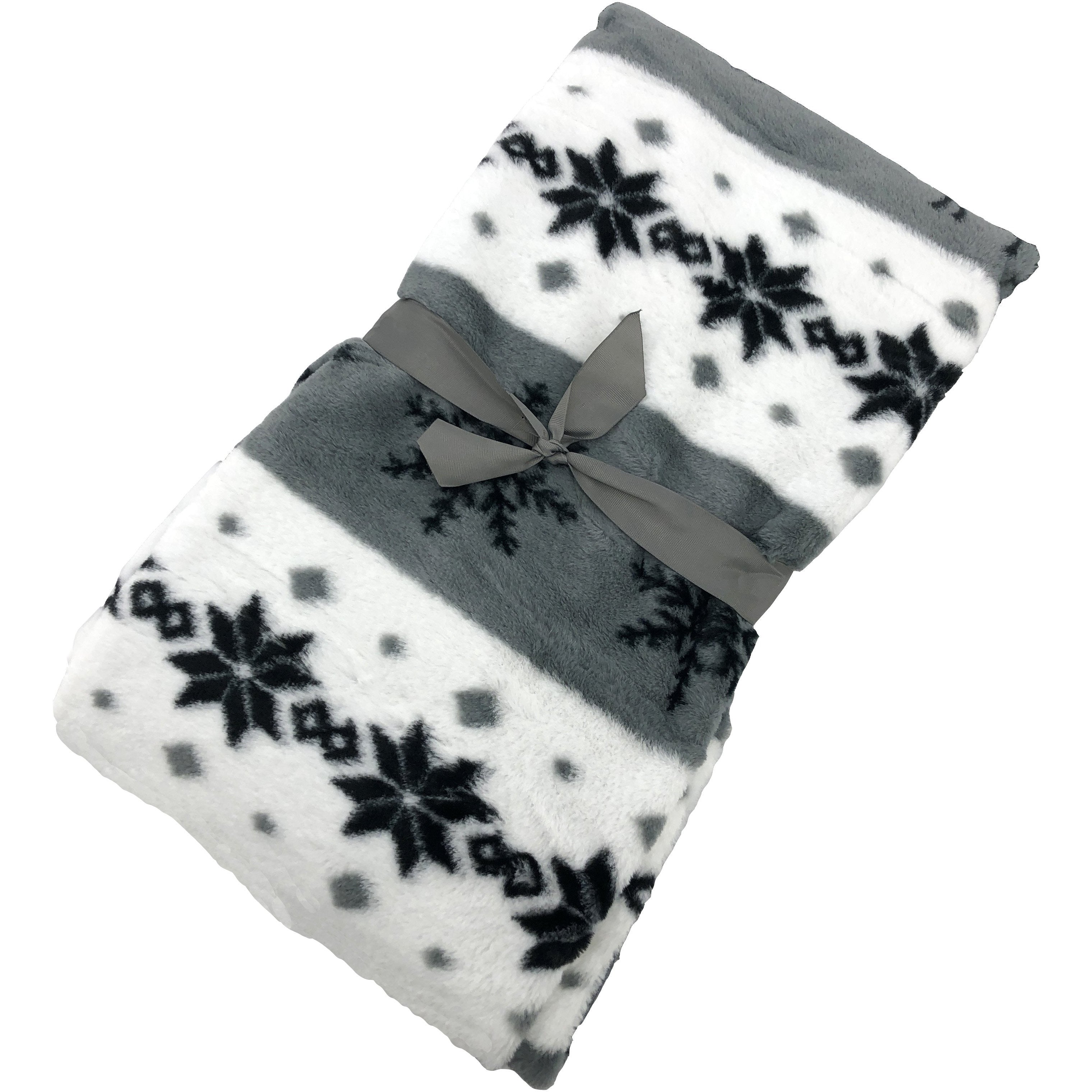 Safdie Super Soft Christmas Throw / Couch / Bedroom / Seasonal Decor / Star and Snowflake Pattern