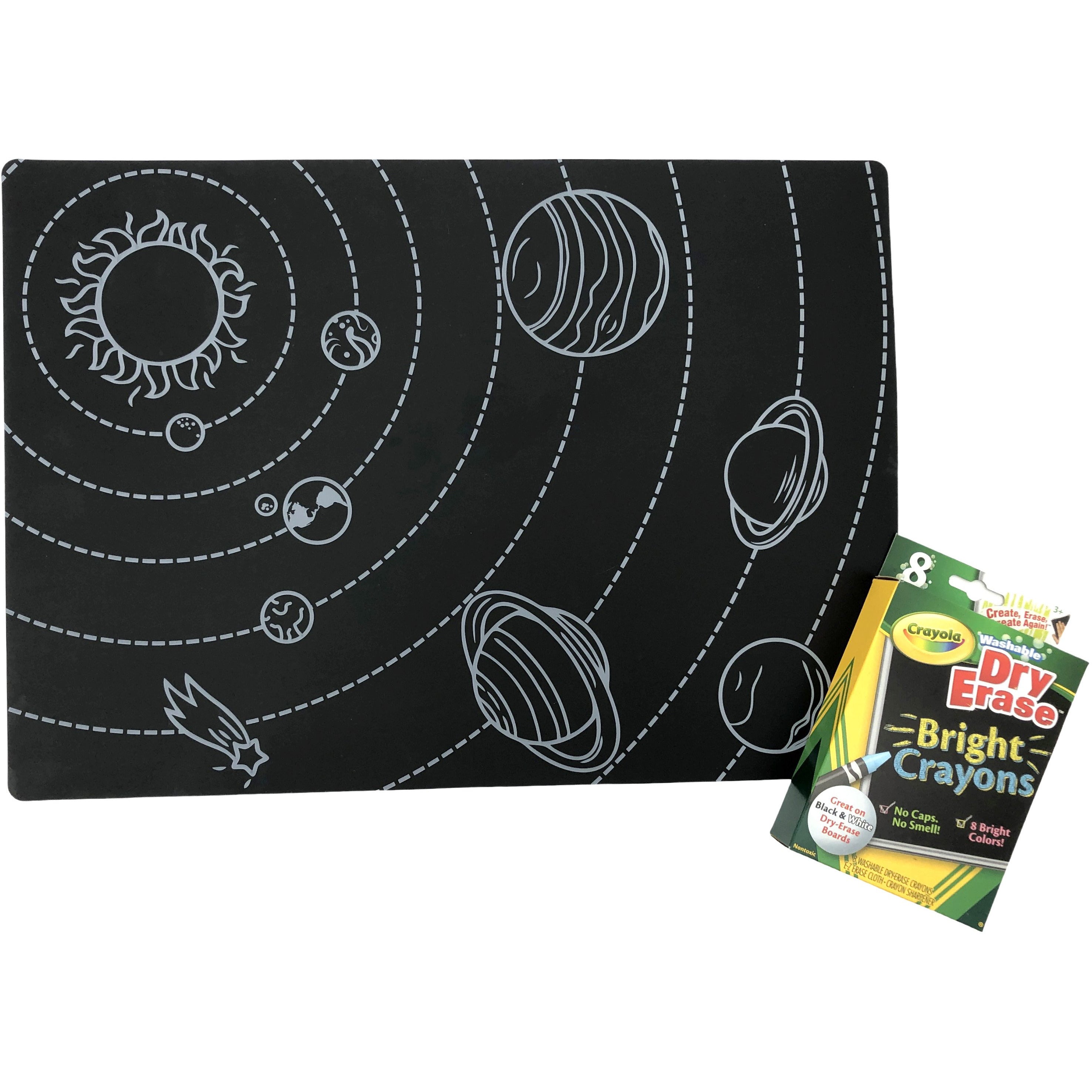 Chalkboard Placemat with Dry Erase Crayons / Washable / Reusable