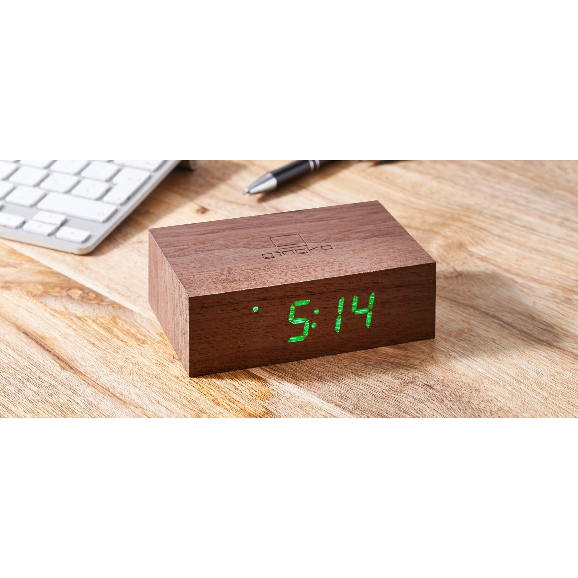 Gingko Alarm Clock with Natural Wood Design