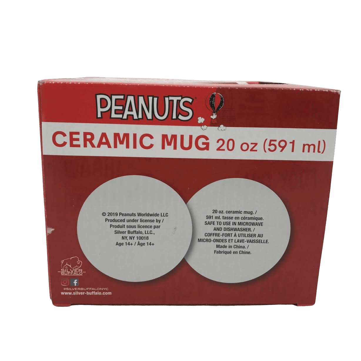 Peanut's Christmas Themed Coffee Mug / Snoopy / Peanuts The Movie / 20 ounce