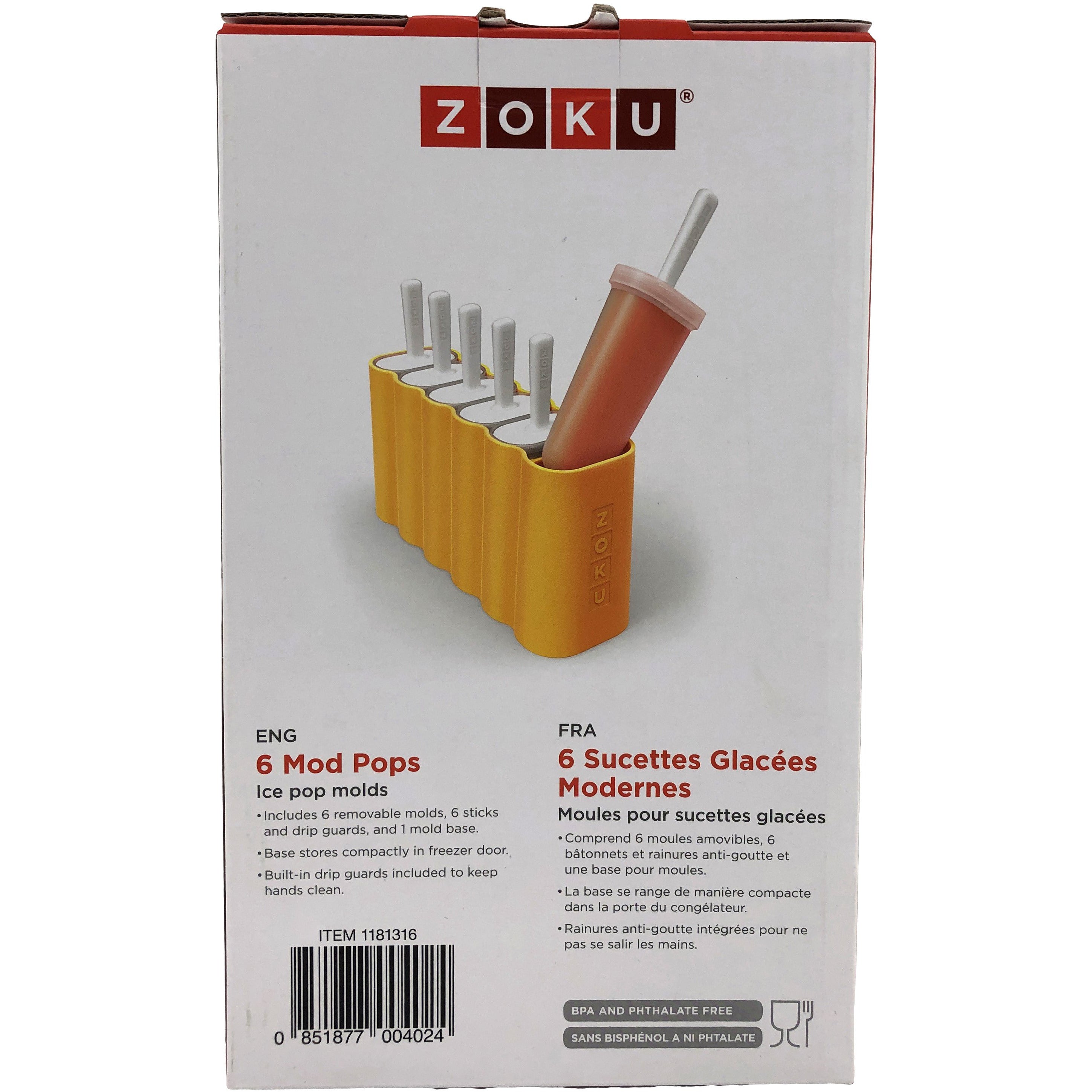 Zoku Mod pop 6 pack of home popsicle making molds BPA Free