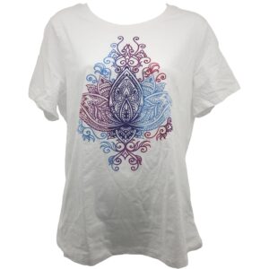 Sansara Women's Graphic T-Shirt / White / Mandala Design / Various Sizes