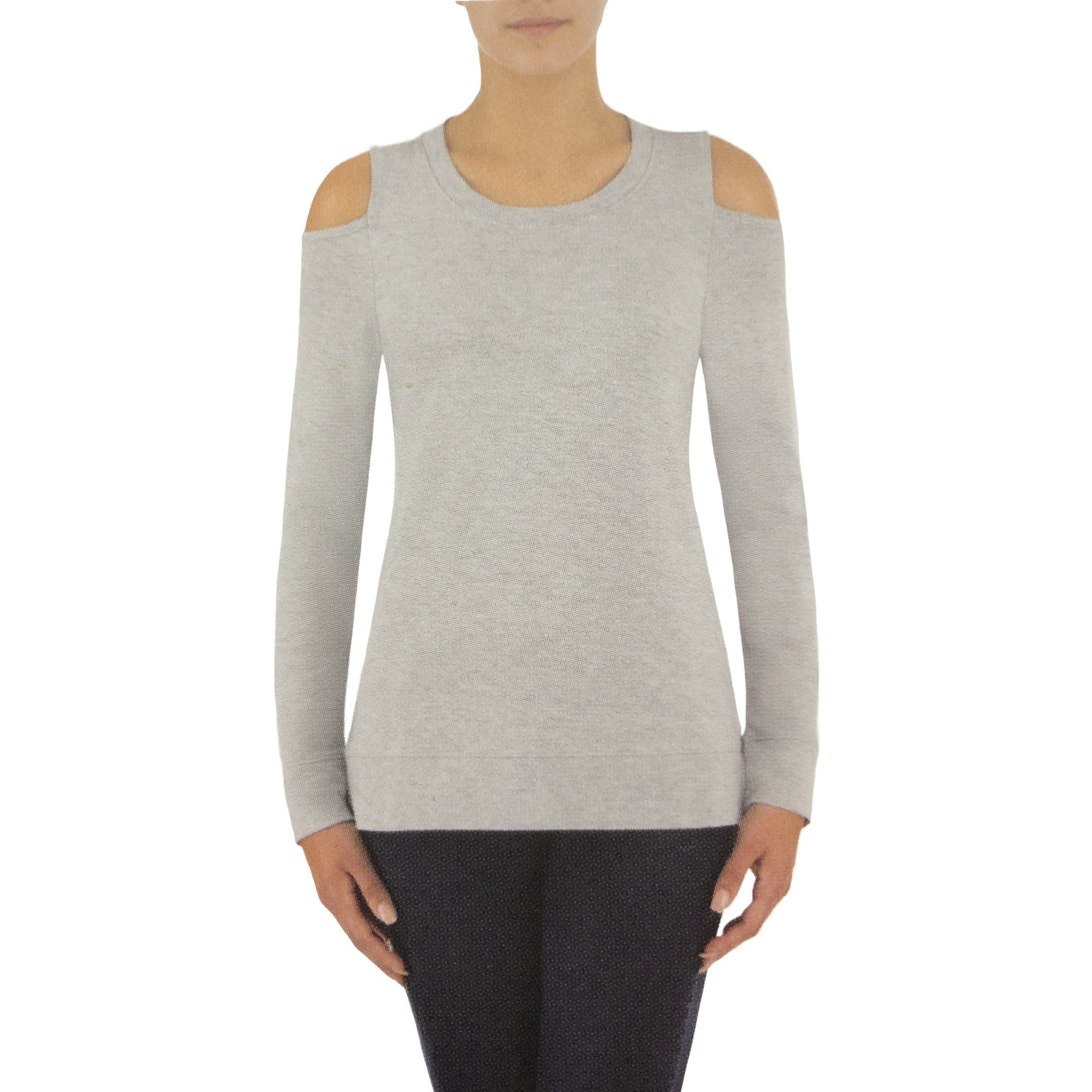 Dahlia womens pullover top with shoulder cutouts in beige for casual or dressup