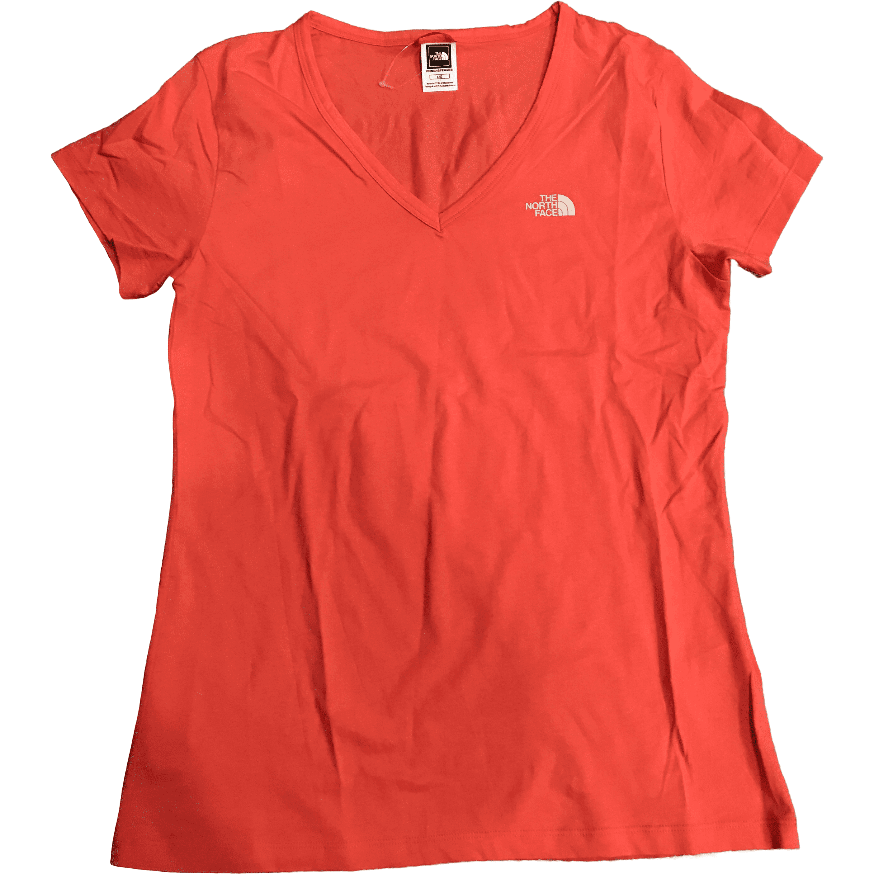 The North Face Women's T-Shirt: Orange / V Neck **NO TAGS**