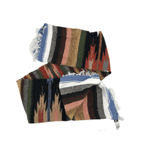Oland Handwoven Blankets: 50" x 82" / Chenile / Mexican Style / Camping Blanket / Multi-Coloured
