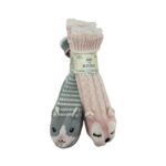Jane and Bleecker Women's 2 Pack of Pink & Grey Slipper Socks