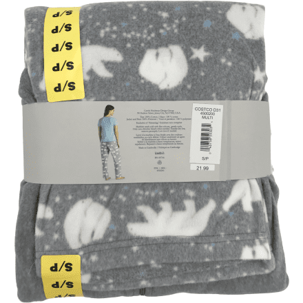 Women's 3 Piece Pajama Set: Small / Grey