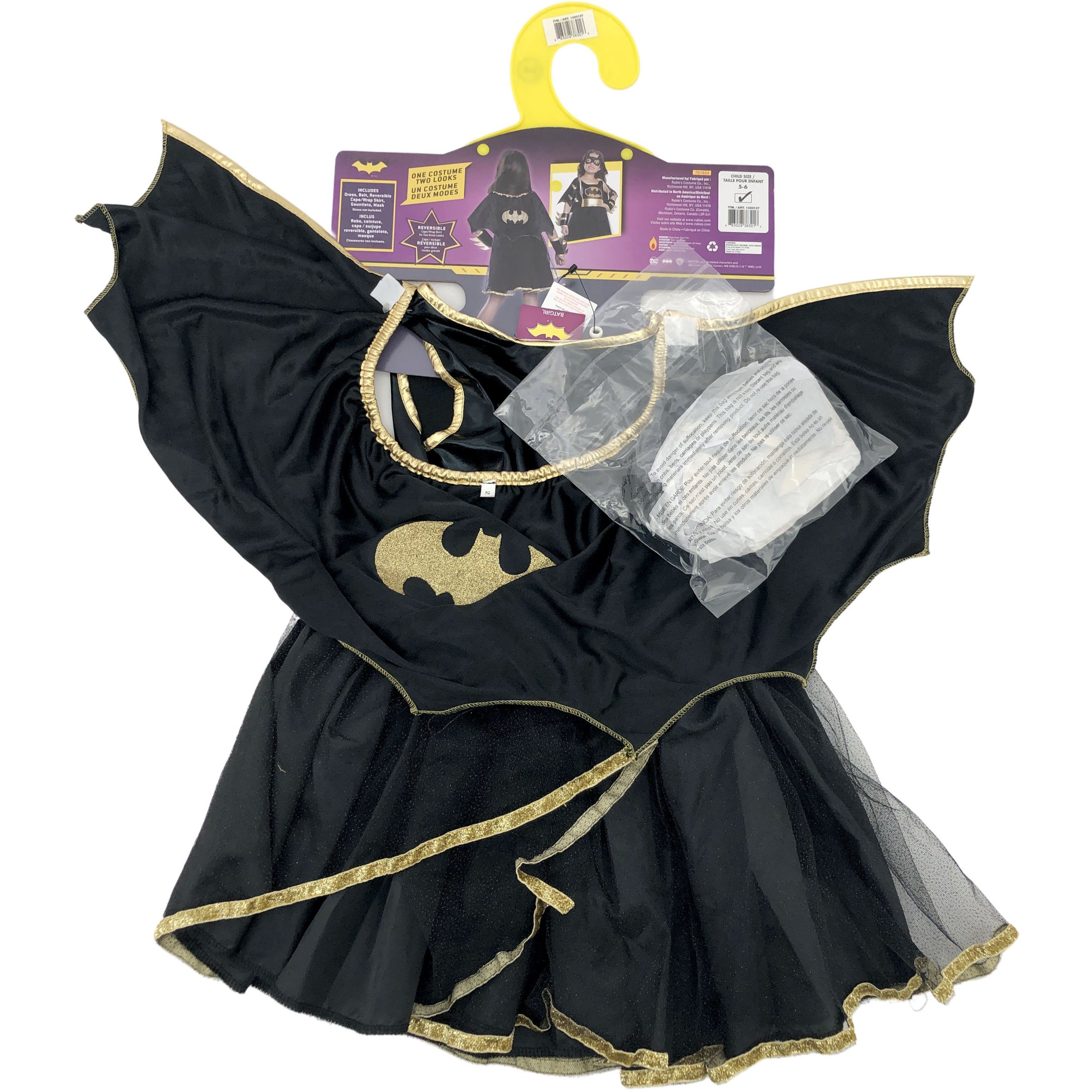 Rubies Batgirl Halloween Costume / Size 5-6 / Dress-Up / Pretend Play / Black and Yellow