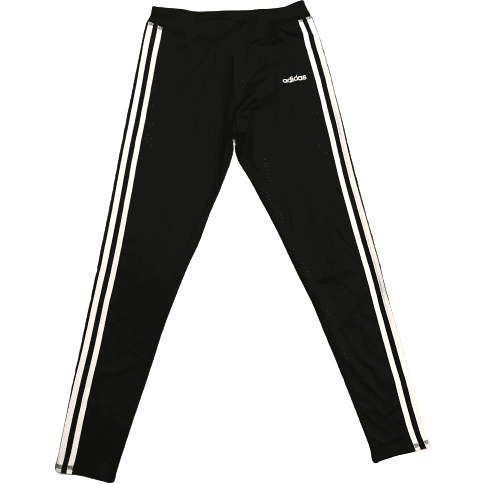 Adidas Girl's Leggings / Black with Classic White Stripes / Various Sizes