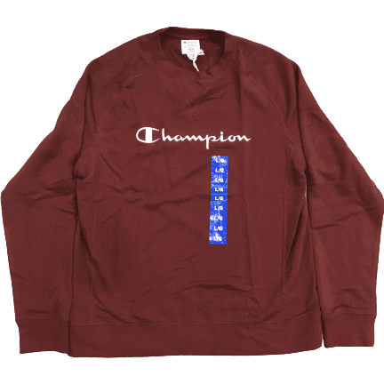 Champion Men's Long Sleeve Sweatshirt: Large / Burgundy