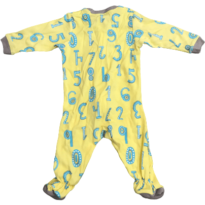 Tuffy Zip Up Pajama's: Yellow Numbers