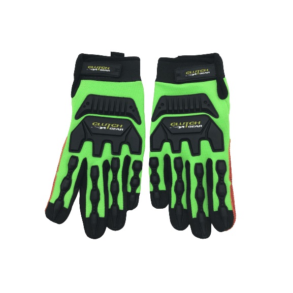 Clutch Gear Anti-Impact Oilfield Glove: Green/Orange XL