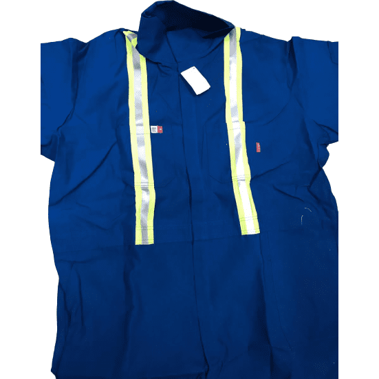 Big Bill's Men's Coverall's:  5XL / Blue / Reflective Strips / Flame Resistant / Unlined