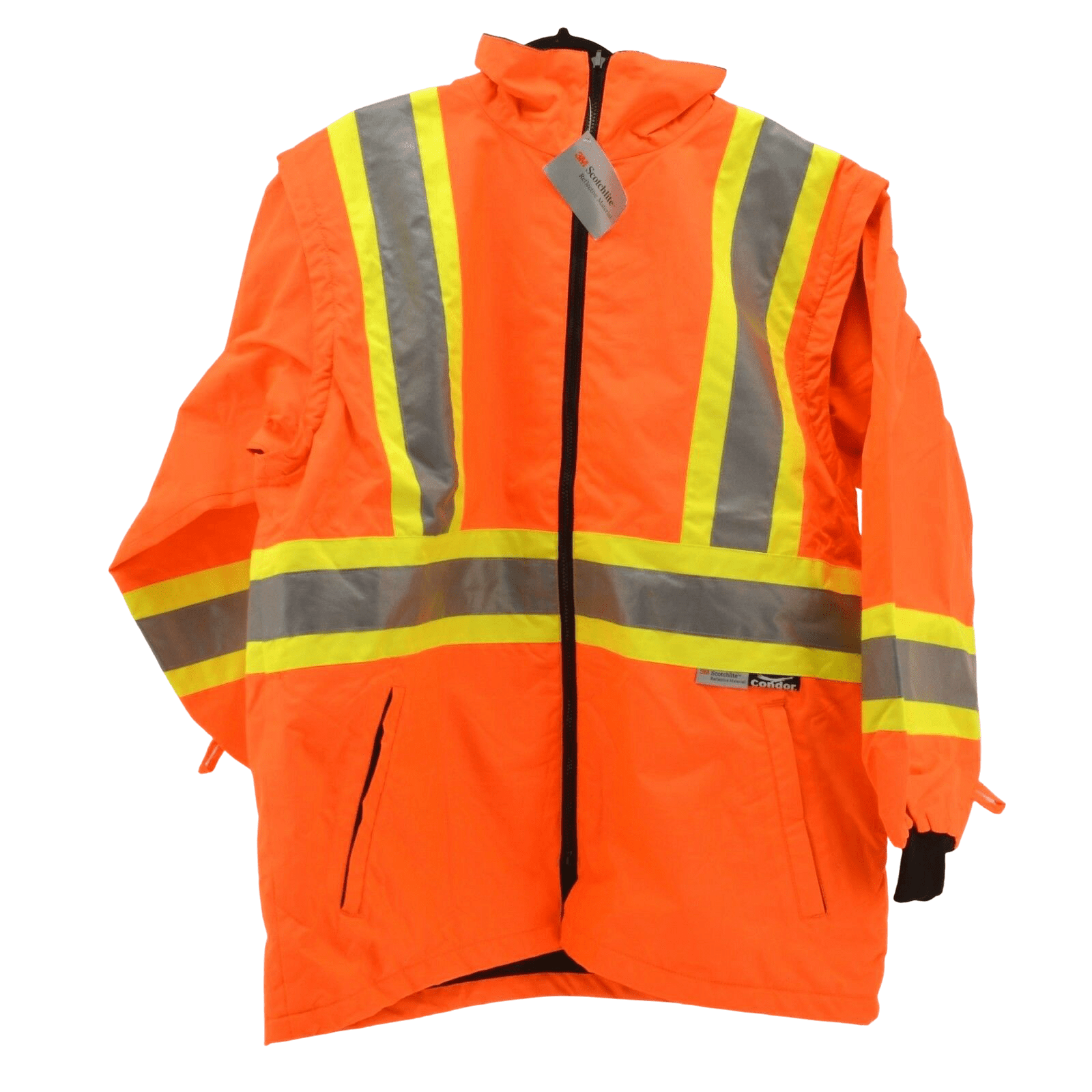 Condor 2-in-1 Traffic work jacket with removable sleeves and black fleece lining size extra Large