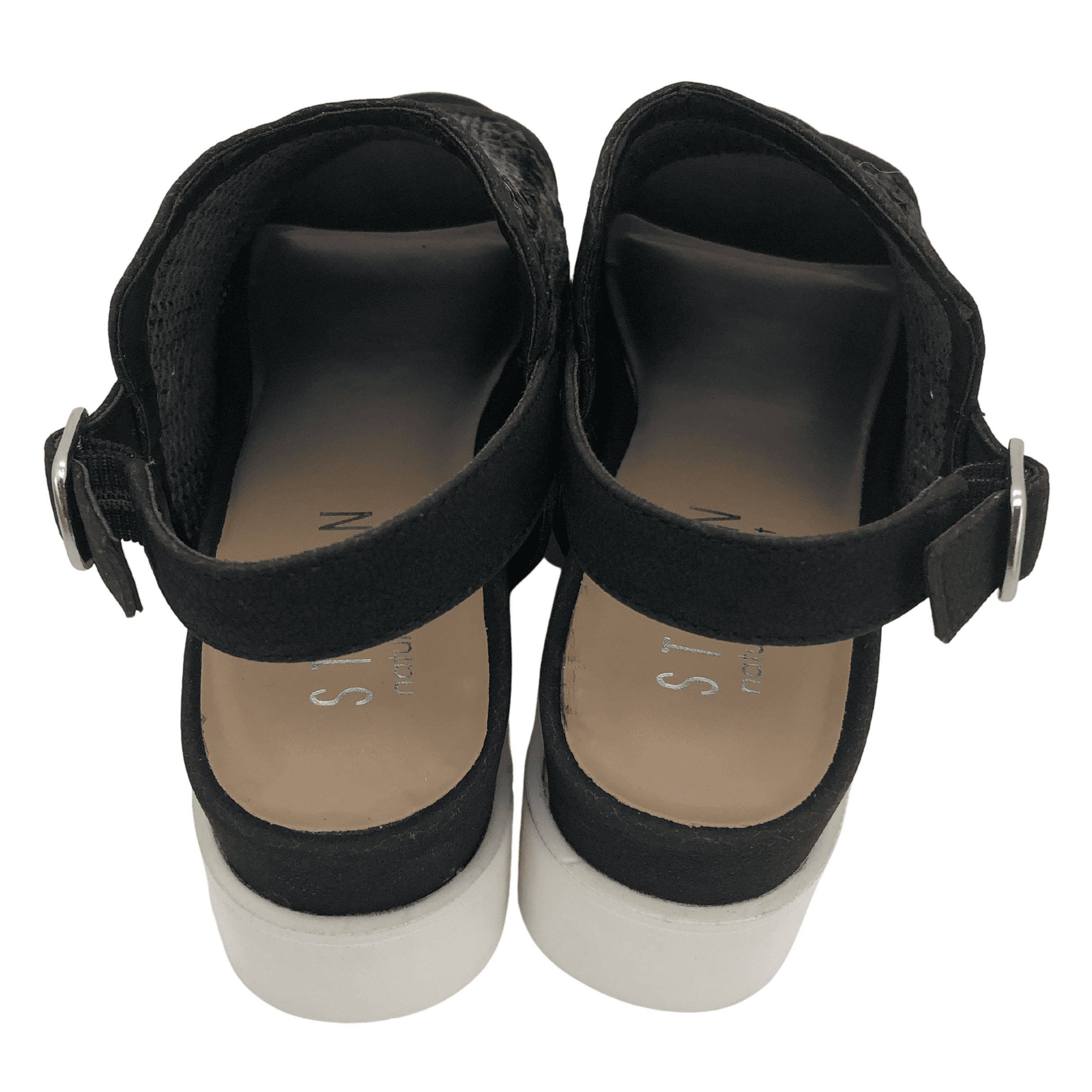 Steven by Steve Madden Ladies NC-Kart Wedge sling back sandals in size 7.5 colour black