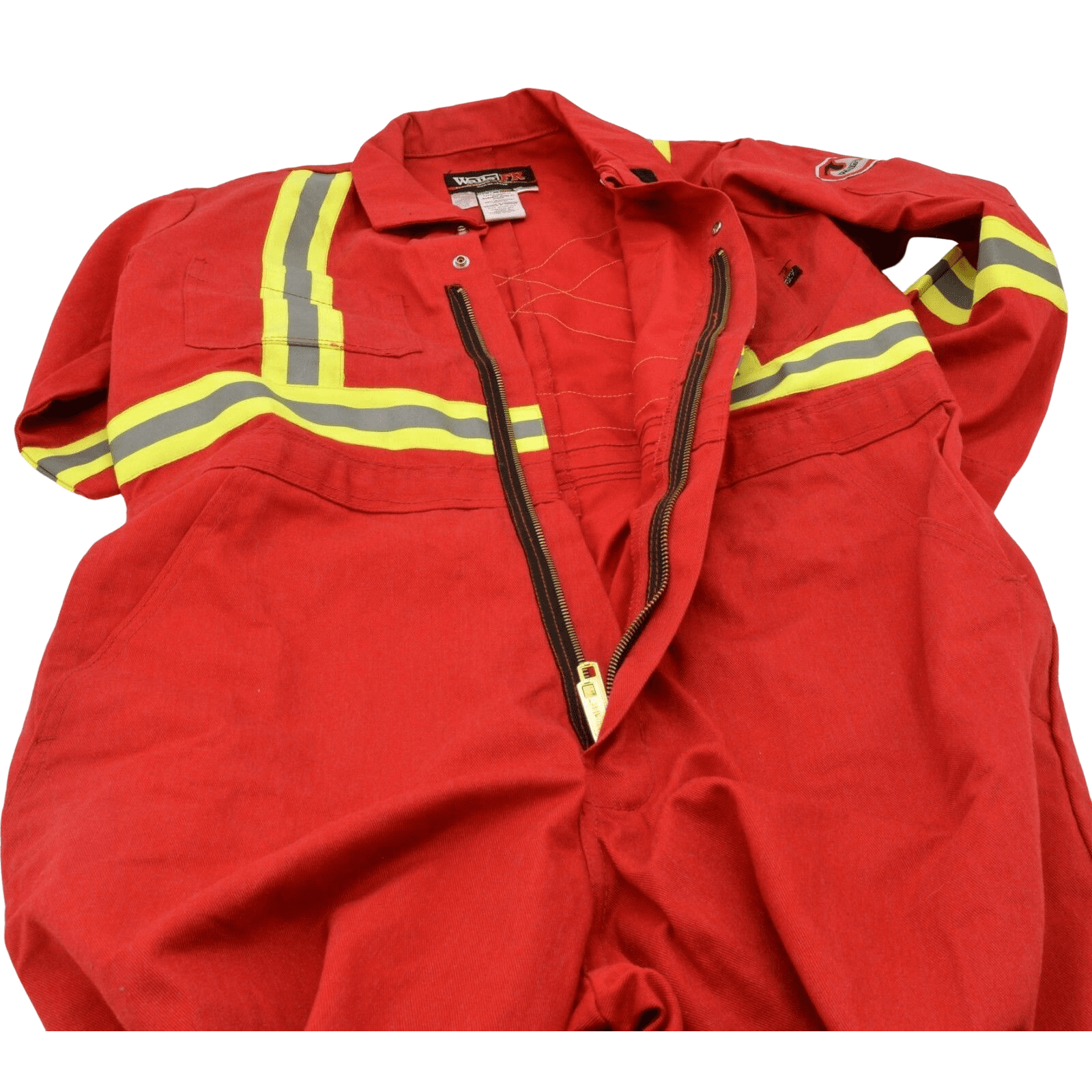 WallsFR Mens Fire Resistant Coveralls in Red With Safety Striping in SIze 42R