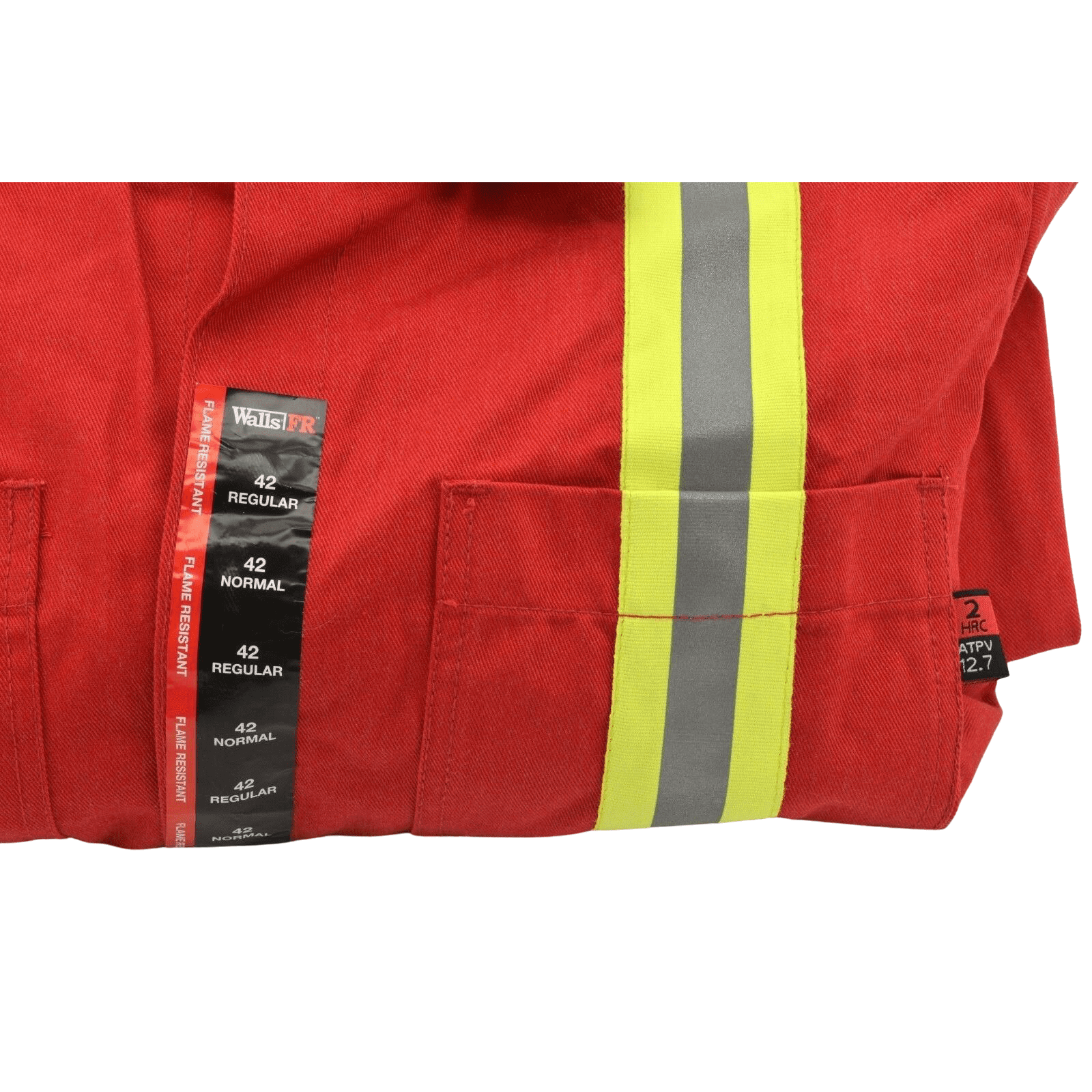 WallsFR Mens Fire Resistant Coveralls in Red With Safety Striping in SIze 42R