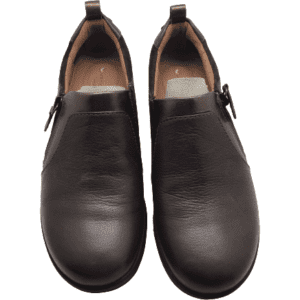 Clarks Unstructured Women’s Zip Loafer: Dark Brown: Size 7