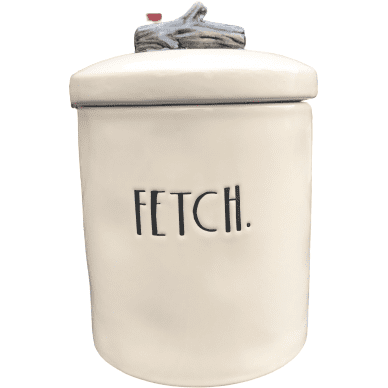 Rae Dunn by Magenta Dog Treat Canister: "Fetch" Large Lettering
