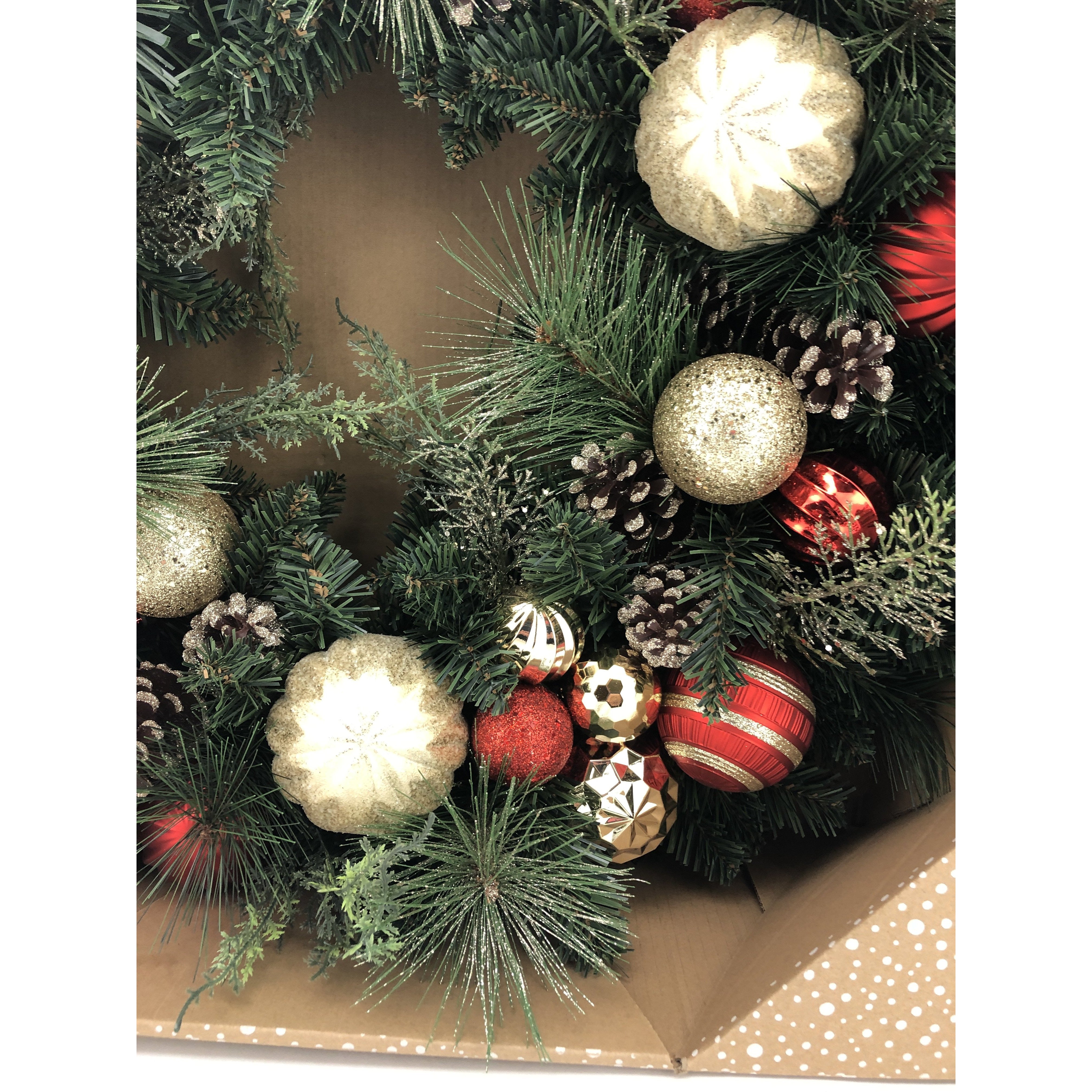 CG Hunter Large Christmas ornaments decorated with pine cones and christmas  bulbs