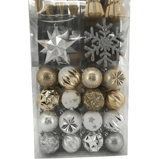 52 piece Christmas Ornament Set Gold & Silver