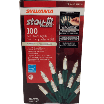 Sylvania Christmas Lights: Warm White: Stay-Lit Platinum