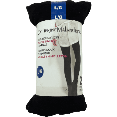 Catherine Malandrino Fleece Lined Leggings / 2 pack / Seamless / Black