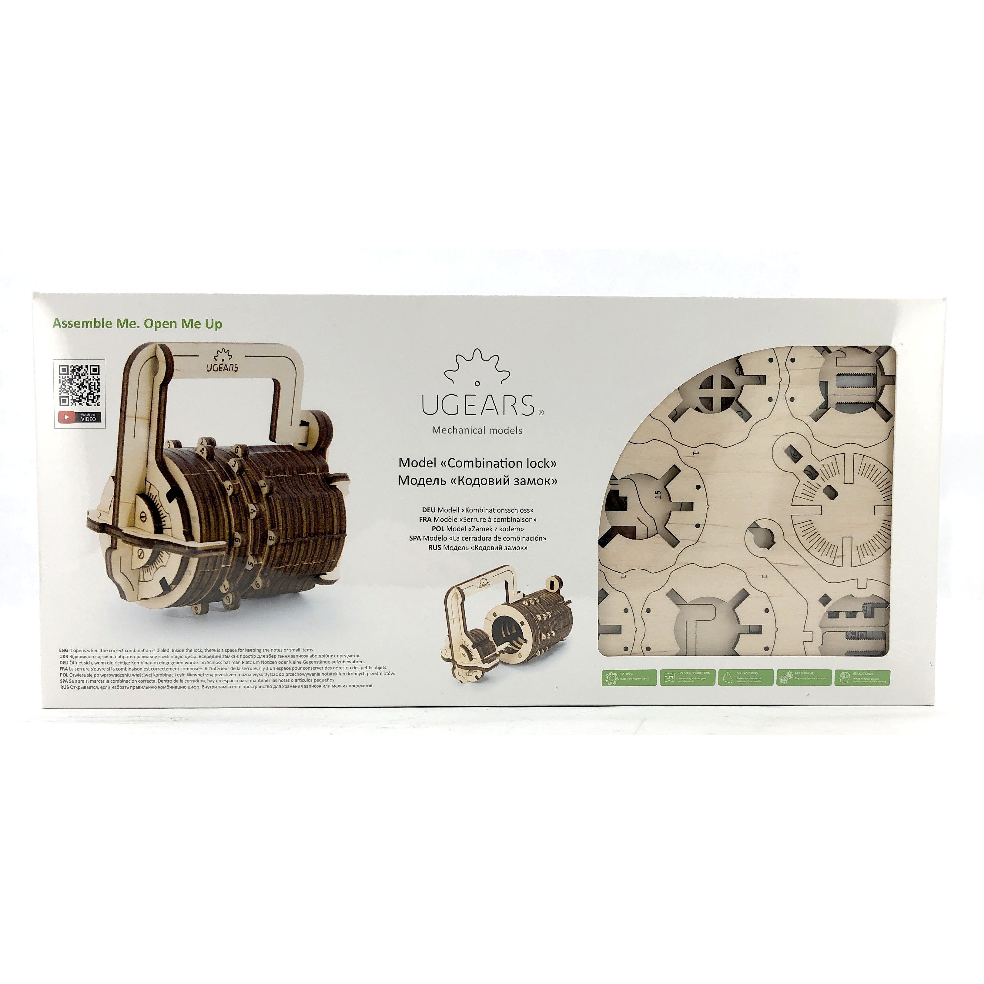 Ugears Wooden 3D Models: Fully Functioning Mechanical Model: Combination Lock