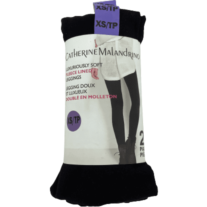 Catherine Malandrino Fleece Lined Leggings / 2 pack / Seamless / Black