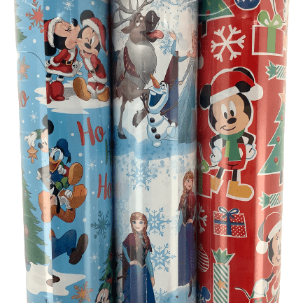 Disney: Christmas Wrapping Paper: 3 Rolls: Mickey Mouse and Frozen (Damaged Packaging)