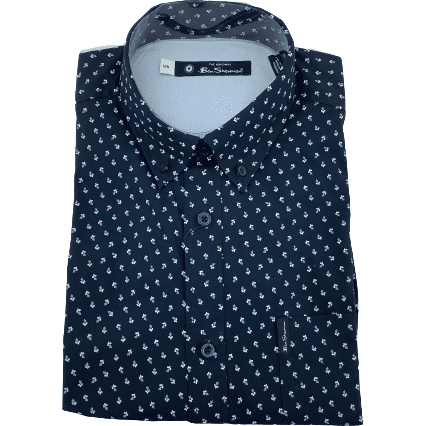 Ben Sherman Men’s Dress Shirt: Blue Patterned: Various Sizes