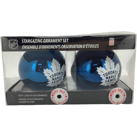 NHL Toronto Maple Leafs Christmas Ornaments: Glass Light Up Ornaments: Set of 2