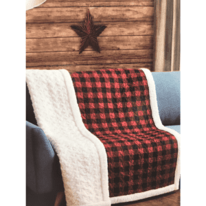 Virah Bella Quilted Sherpa Throw Blanket: Red Plaid
