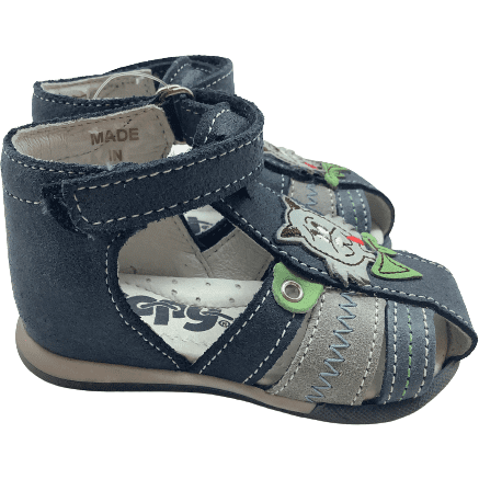 Bopy Toddler Boy's Sandals: Blue and Grey: Zacat: Size 18