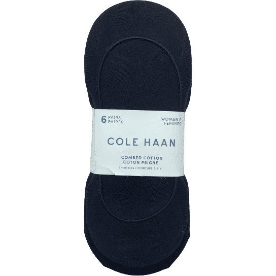 Cole Haan Women's No Show Socks: 6 Pairs: Black