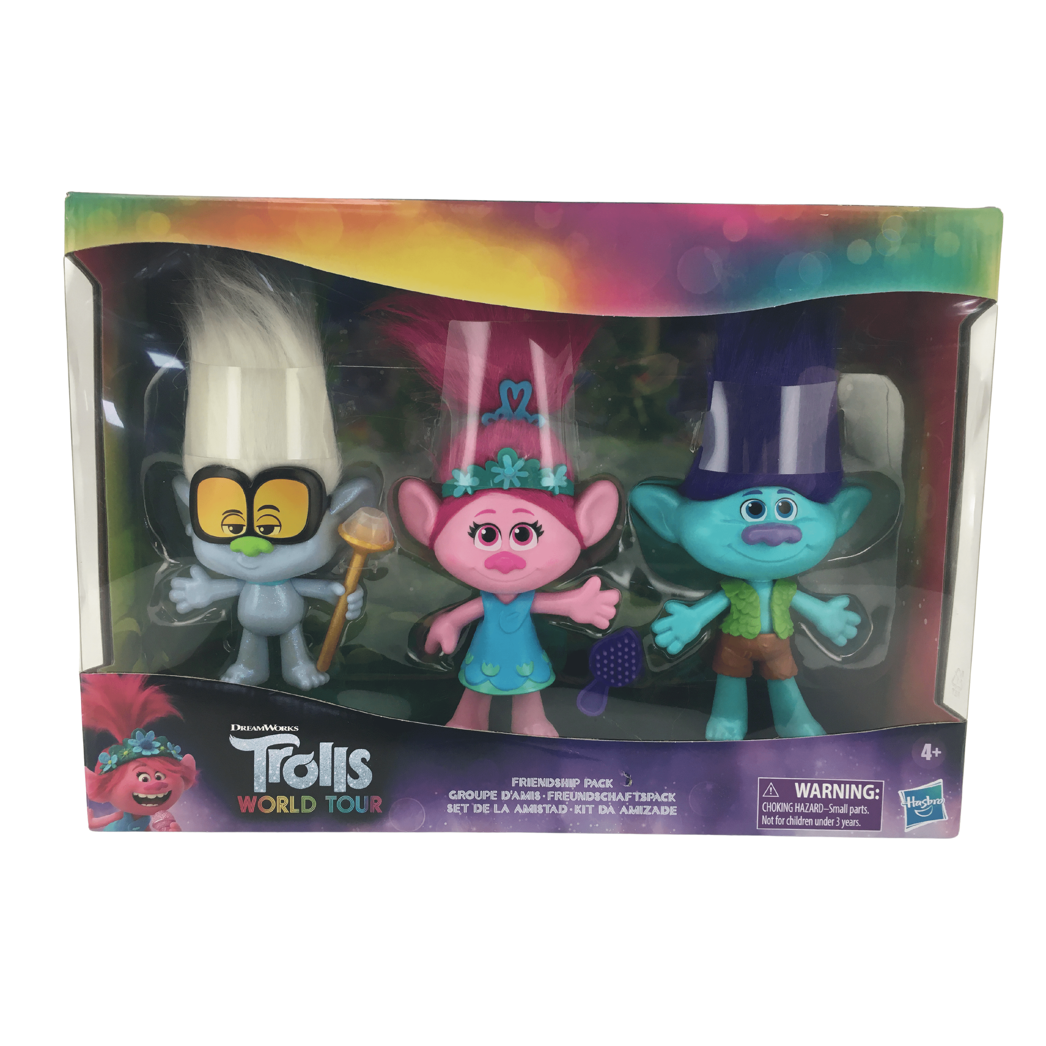 Dreamworks Trolls World Tour Character 3 pack featuring Branch, Polly and Lil Diamond