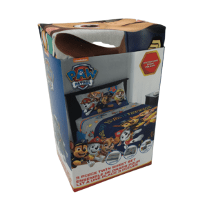 Paw Patrol 3 Piece Microfiber Twin Sheet Set includes fitted sheet, flat sheet, and standard pillow sham