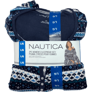 Nautica Women's Sleepwear Set / 2 Piece Set / Women's Pyjama Set / Blue / Various Sizes
