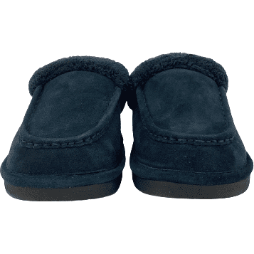 NukNuuk Men's Slippers: Leather: Navy: Size 10