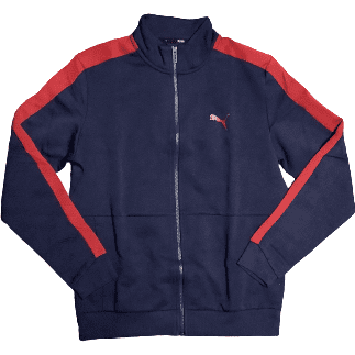 Puma Men's Zip Up Sweater / Navy and Red / Various Sizes