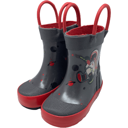 Kamik Toddler Boy's Rubber Boots: Toddler Rain Boots / Grey and Red / Various Sizes