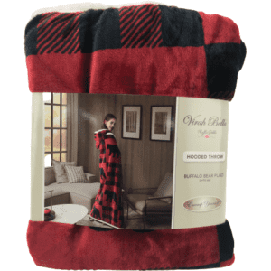 Virah Bella Adult Hooded Blanket: Plaid Bear