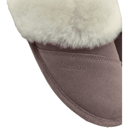 NukNuuk Women's Slippers: Leather: Dark Mauve: Size 9
