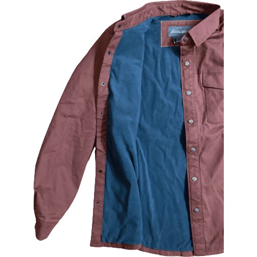 Eddie Bauer Men's Jacket: Fleece Lined Shirt Jacket: Burnt Orange: Size L